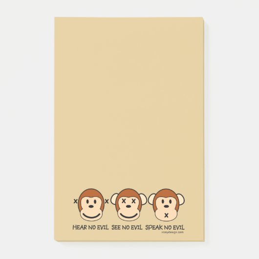 Hoor geen zwarte apen post-it® notes (Voorkant)