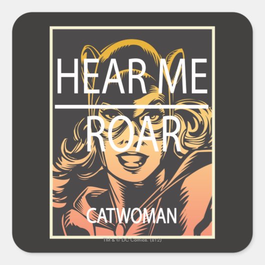 Hoor me Roar Vierkante Sticker (Voorkant)