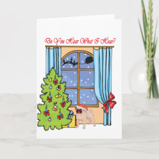 hoor pug feestdagen kaart