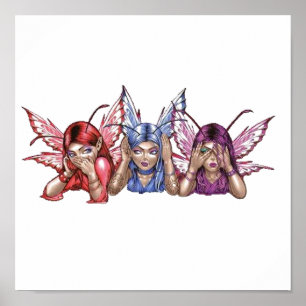 Hoor, spreek, zie geen aambeeld poster