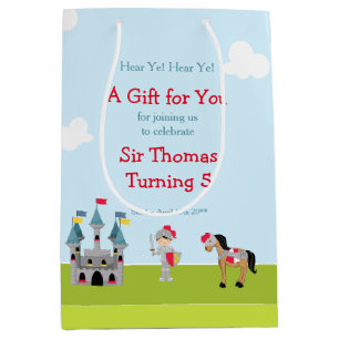 Hoor Ye zwart haar Schattige ridder verjaardagsfee Medium Cadeauzakje