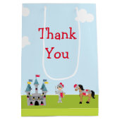 Hoor Ye zwart haar Schattige ridder verjaardagsfee Medium Cadeauzakje (Achterkant)