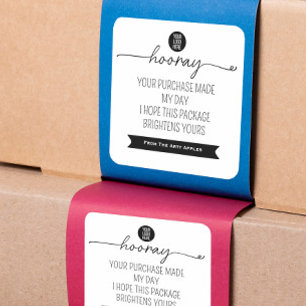 Hooray Bedankt Sticker – Kleine Zakelijke Branding