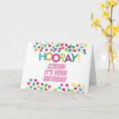 HOORAY **COUSIN SUR VOTRE CARTE D'ANNIVERSAIRE** (Fleur jaune)