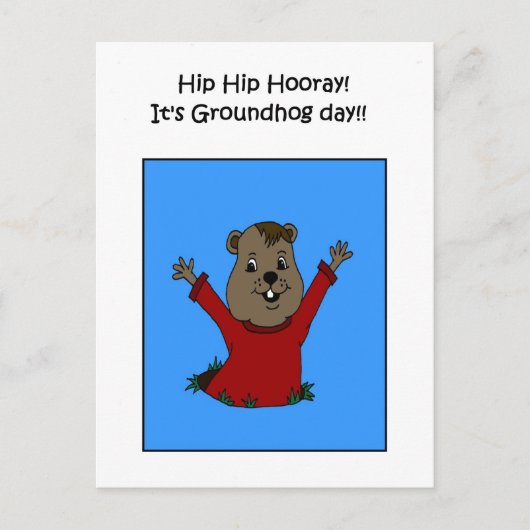 Hooray haar briefkaart op de Groundhog dag (Voorkant)
