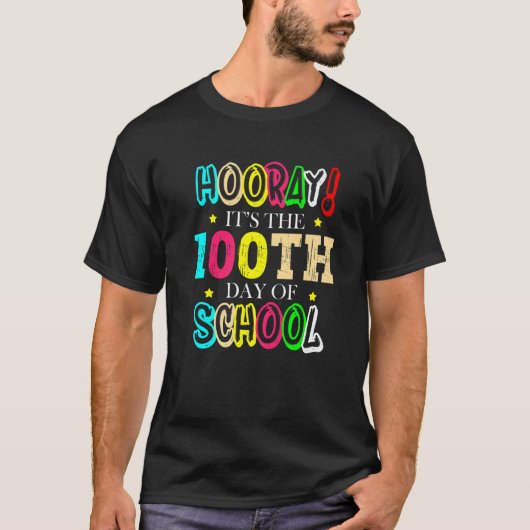 Hooray It's The 100th Day Of School Celebration Sc T-shirt (Voorkant)