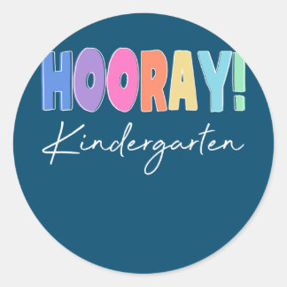 Hooray Kindergarten Elementaire Leerschool Ronde Sticker