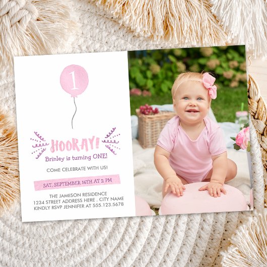 Hooray | Photo Invitation de fête d'anniversaire |