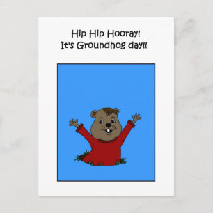 Hooray sa carte postale du jour de la marmotte