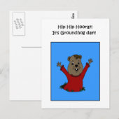 Hooray sa carte postale du jour de la marmotte (Devant / Derrière)