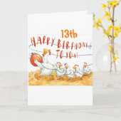 HOORAY ****SUR VOTRE 13e ANNIVERSAIRE**** Carte (Fleur jaune)
