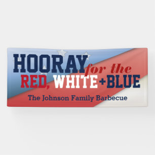 Hooray voor de 4de juli patriottische vlag Barbecu Spandoek