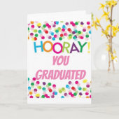 HOORAY ****VOUS ÊTES DIPLÔMÉ**** CARTE (Fleur jaune)