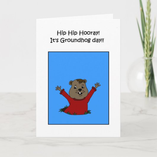 Hooray zijn kaart van de Dag Groundhog (Voorkant)