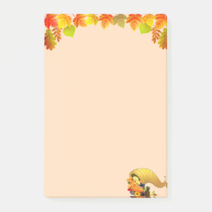 Hoorn des Overvloeds, Herfstbladeren op Beige Post-it® Notes