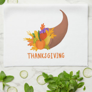 Hoorn van overvloed keukenhanddoek