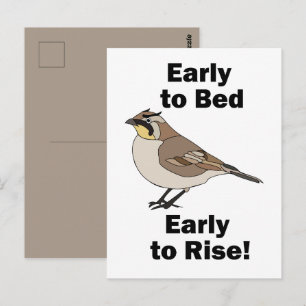 Hoornleeuwerik Vroeg naar Bed Vroeg Opstaan Vogel Briefkaart