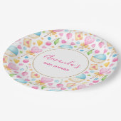 Hoorten en Muffins Waterverf Pattern Party Papieren Bordje (Gekanteld)