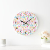 Hoorten en Muffins Yummy Waterverf Pattern Grote Klok (Huis)