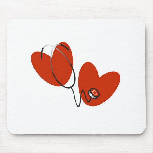 Hoorten en stethoscoop T-shirts en cadeautjes Muismat (Voorkant)