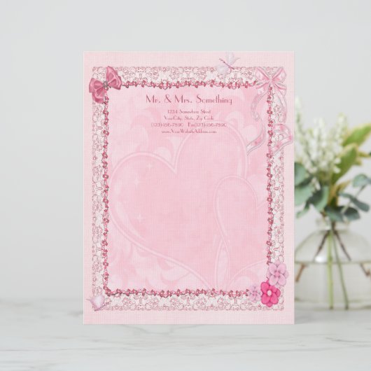 Hoorten en vlinders Huurpapier Custom Briefhoofd (Staand voorkant)