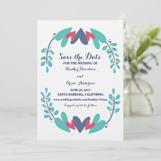 Hoorten en weddenschappen opslaan Datum uitnodigen Save The Date (Staand voorkant)