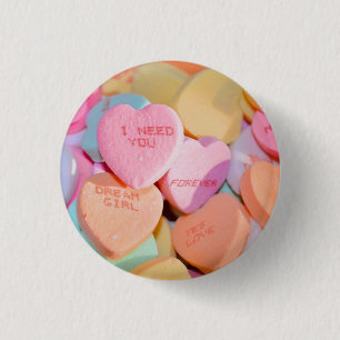 HOORZITTEN SNOEP valentijnse Ronde Button 3,2 Cm