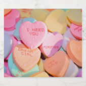 HOORZITTEN SNOEP valentijnse Sparkling Wijnetiket (Enkel label)