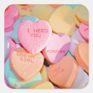 HOORZITTEN SNOEP valentijnse Vierkante Sticker