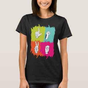 Hoorzitting Hulp doaf Pride ASL handgebarentaal Ge T-shirt