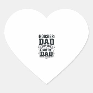 Hoosier Papa Vintage Gravure Citaat Shirt Ontwerp_ Hart Sticker