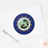 Hoosier Vlag & Zegel, Vlag van Indiana Ronde Sticker (Envelop)