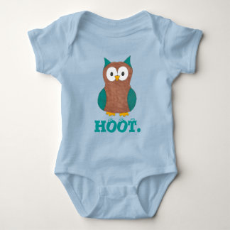 HOOT Cartoon Owl Bird Eyes Wise Owls Birdie Gift Romper