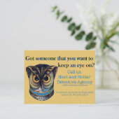 Hoot en Hollar rechercheur Briefkaart (Staand voorkant)