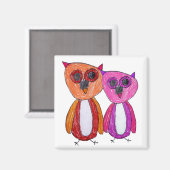 Hoot Hoot Uilen Magnet Magneet (Voorkant / Achterkant)