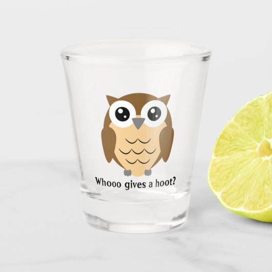 Hoot Owl Design Shot Glass Glas (Voorkant)