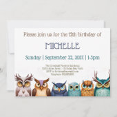 Hoot Owl Invitation personnalisée Anniversaire (Dos)