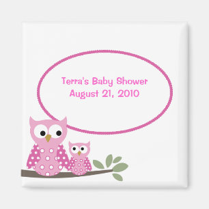 Hoot Ownership PINK Baby shower Favor Magnet Magneet