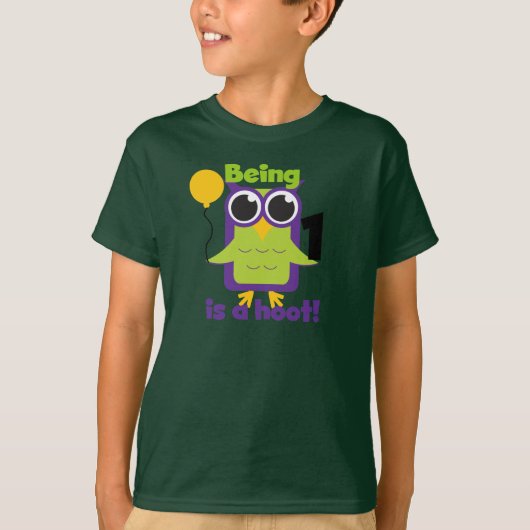 Hoot Uil 1e Verjaardag T-shirts en geschenken (Voorkant)