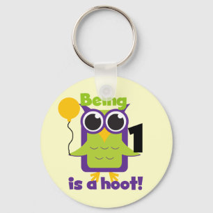 Hoot Uil 1e Verjaardag T-shirts en geschenken Sleutelhanger