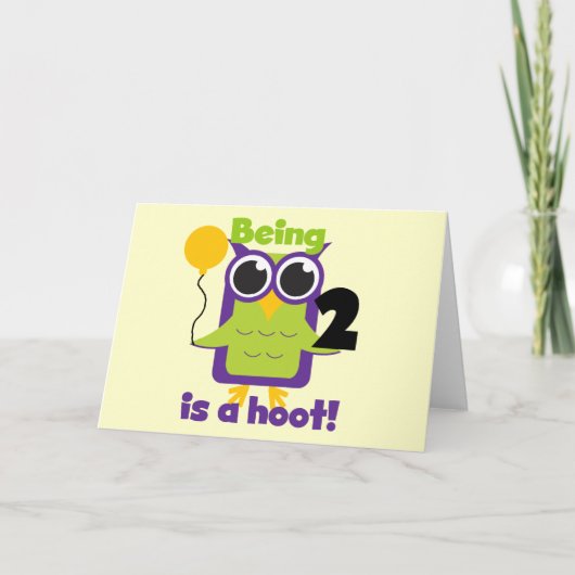 Hoot Uil 2e Verjaardag T shirten en geschenken Kaart (Voorkant)