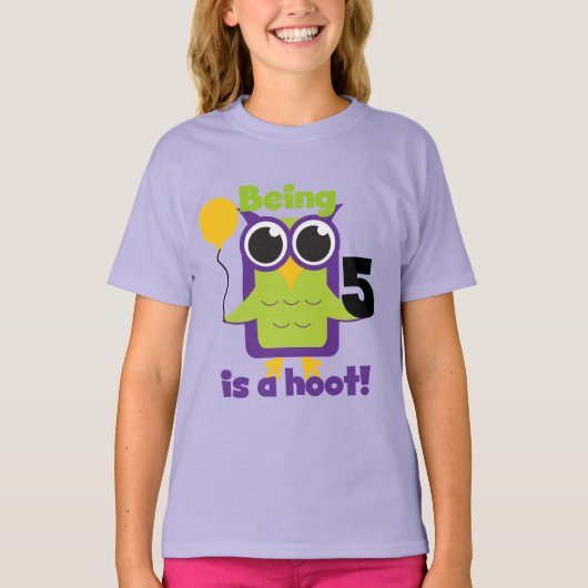 Hoot Uil 5e verjaardag T-shirts en geschenken (Voorkant)