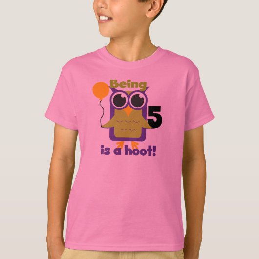 Hoot Uil 5e verjaardag T-shirts en geschenken (Voorkant)