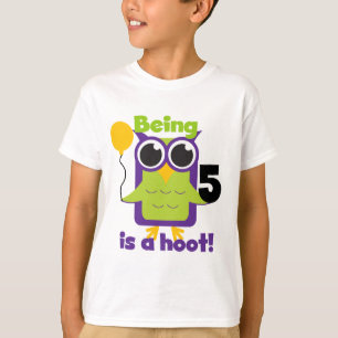 Hoot Uil 5e verjaardag T-shirts en geschenken