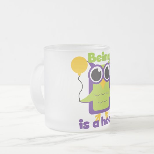 Hoot Uil 5e verjaardag T-shirts en geschenken Matglas Koffiemok (Voorkant links)