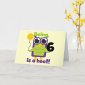 Hoot Uil 6e verjaardag T-shirts en geschenken Kaart (Gele Bloem)