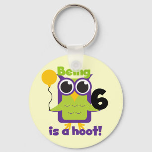 Hoot Uil 6e verjaardag T-shirts en geschenken Sleutelhanger