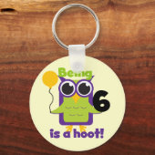 Hoot Uil 6e verjaardag T-shirts en geschenken Sleutelhanger (Voorkant)