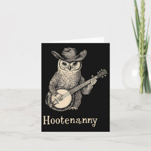 Hootenanny Uil spelen Banjo Country Uil Banjo Gui Kaart