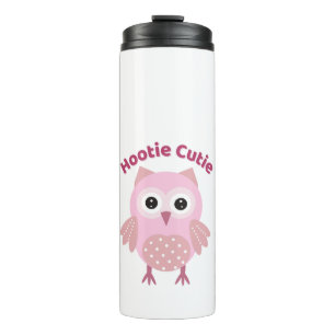 Hootie Cutie Roze Uil Kinderen Waterfles Thermosbeker